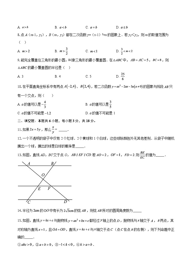 2025-2026学年浙江省杭州市拱墅区观成中学教育集团九年级（上）10月月考数学试卷-自定义类型第2页