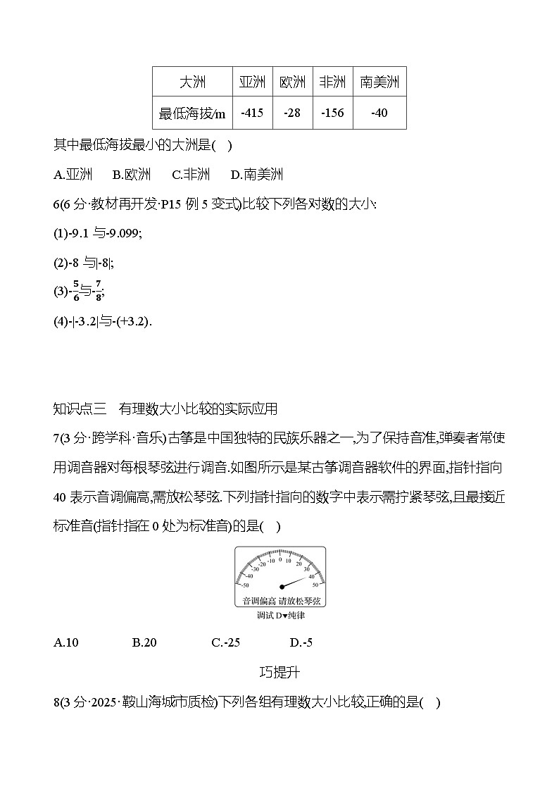 第一章  1.2.5　有理数的大小比较 - 学生版第2页