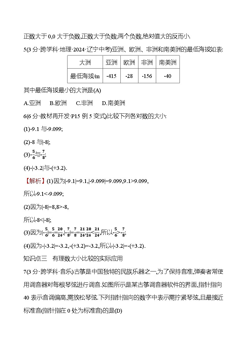 第一章  1.2.5　有理数的大小比较第2页