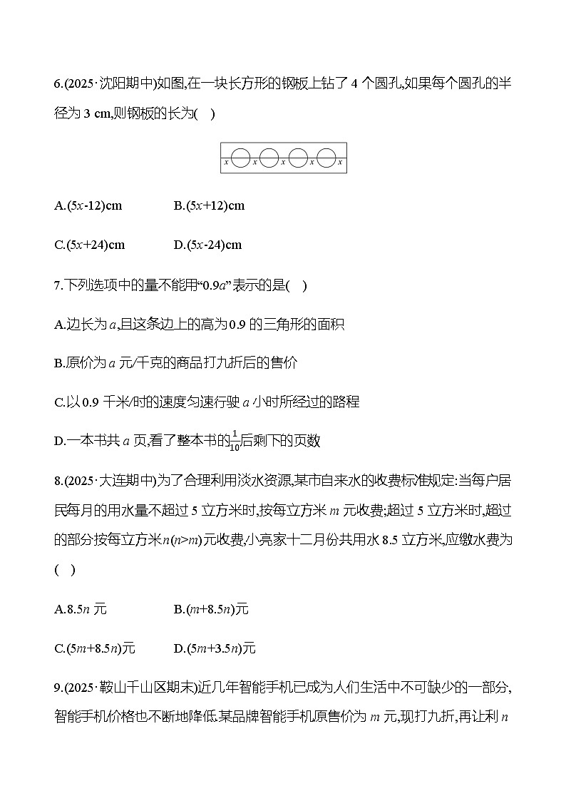 单元素养测评卷(三) 第三章 代数式 - 学生版第2页