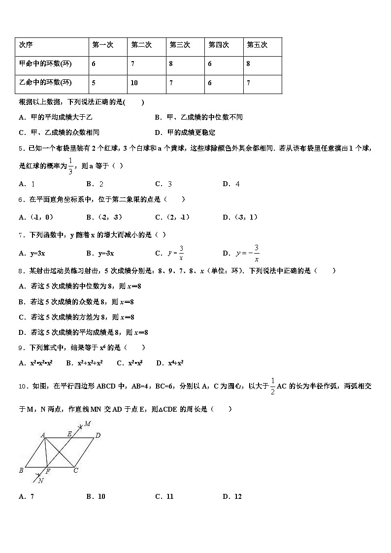 黑龙江省佳木斯市抚远市2025届中考数学最后冲刺模拟试卷含解析第2页