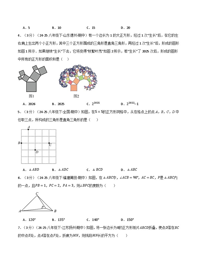 第一章 勾股定理（举一反三单元测试·拔尖卷）数学北师大版2024八年级上册（原卷版）第2页
