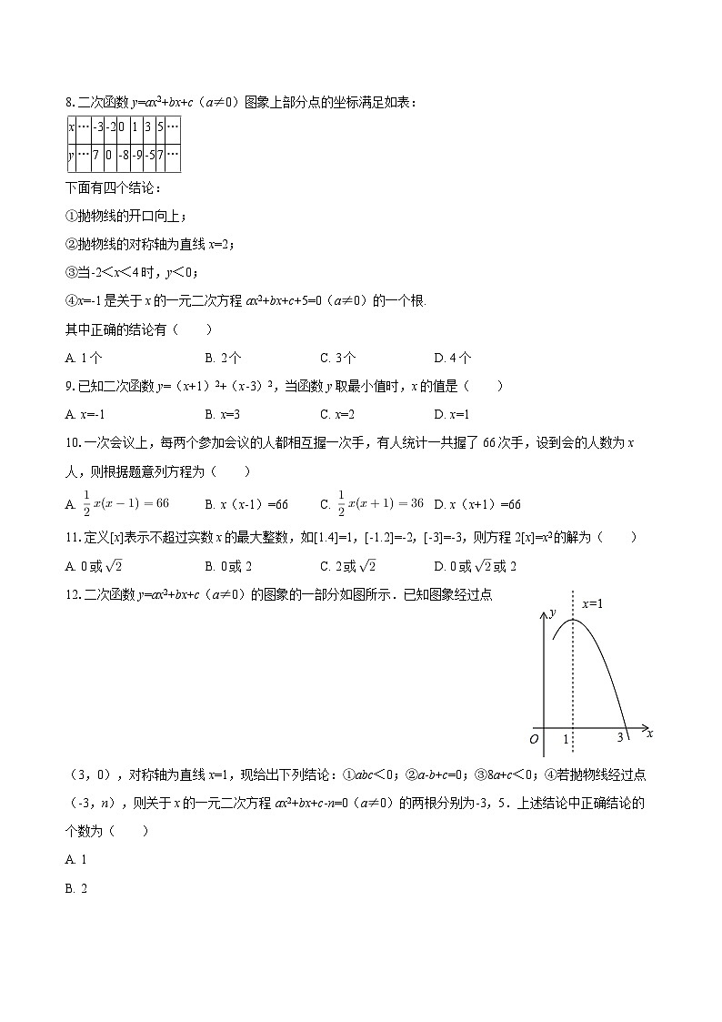 2025-2026学年四川省绵阳市北川县三校联考九年级（上）月考数学试卷（9月份）-自定义类型第2页