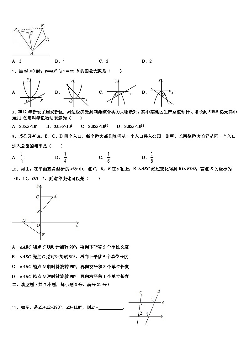 2025年河北省邯郸市曲周县中考数学最后冲刺模拟试卷含解析第2页