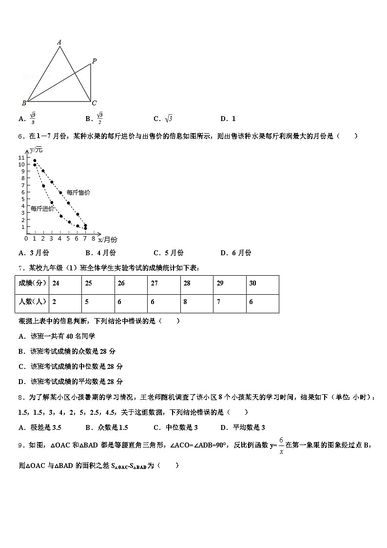 哈尔滨市宾县2025年中考数学四模试卷含解析第2页