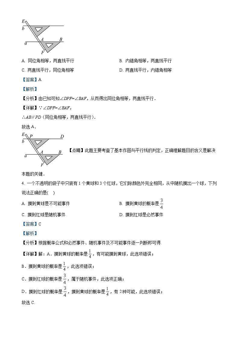精品解析：广东省 深圳高级中学（集团）2024-2025学年七年级下学期数学期中试卷（解析版）第2页