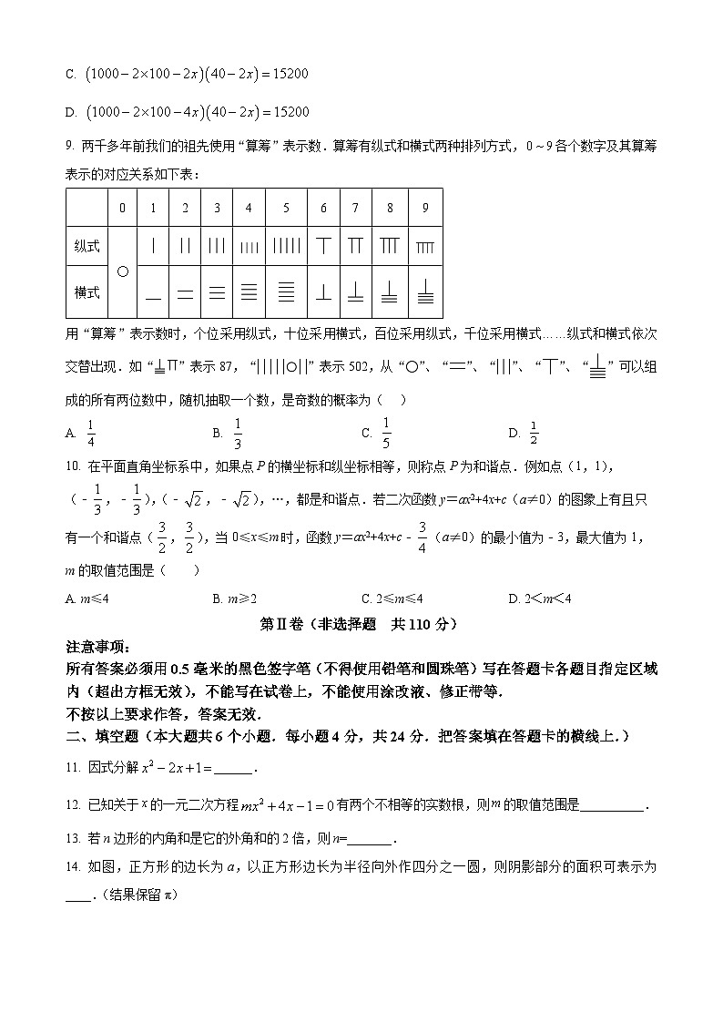 精品解析：2024年山东省济南市槐荫区中考三模数学试题（原卷版）第3页