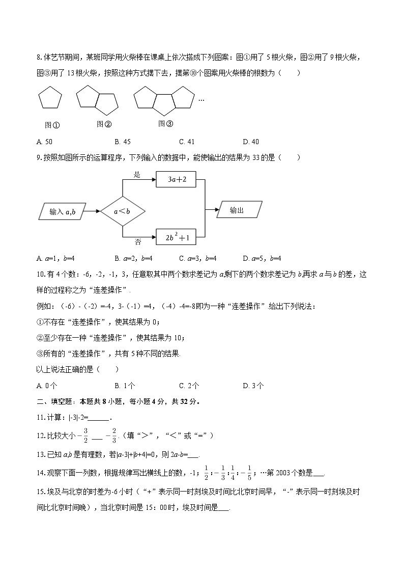 2025-2026学年重庆市巫山县巫峡中学七年级（上）第一次月考数学试卷-自定义类型第2页