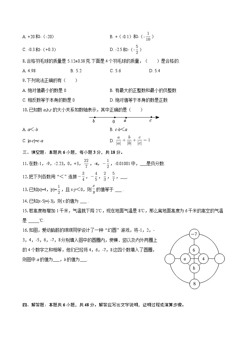 2025-2026学年山东省日照市东港区新营中学七年级（上）月考数学试卷（10月份）-自定义类型第2页