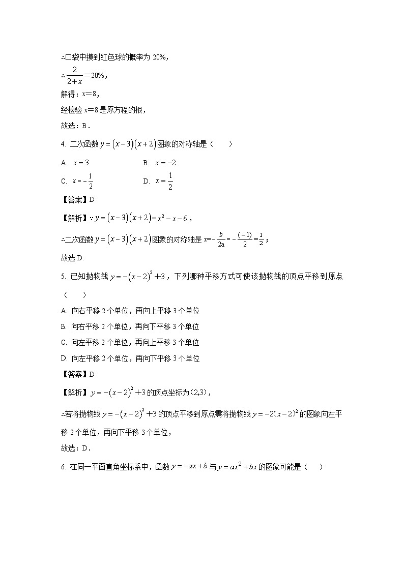 2025~2026学年浙江省杭州市萧山区九年级（上）月考数学试题（解析版）第2页