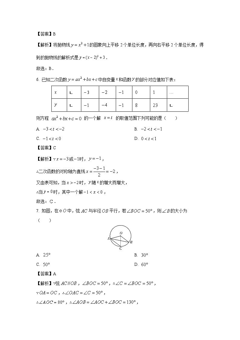2025~2026学年浙江省杭州市名校中学九年级（上）10月月考数学试题（解析版）第3页
