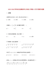 2025~2026学年河北省廊坊市七年级上册10月月考数学试题(含解析)