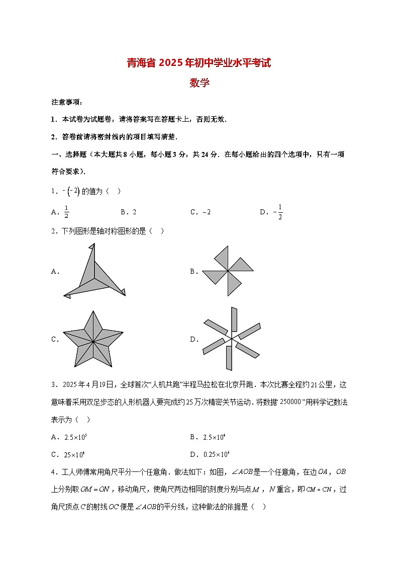 【中考数学】2025年青海省试卷【附解析】第1页