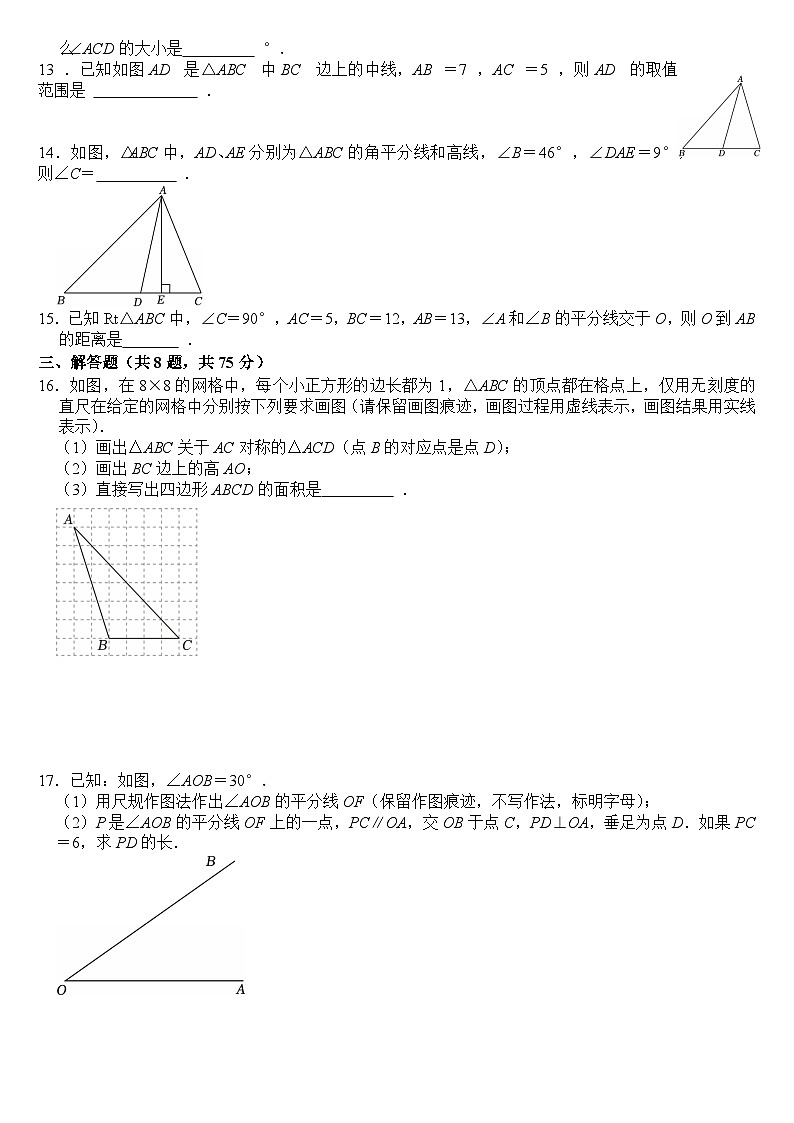 河南省周口市商水县希望初级中学2025-2026学年八年级上学期11月期中考试数学试题及答案第2页