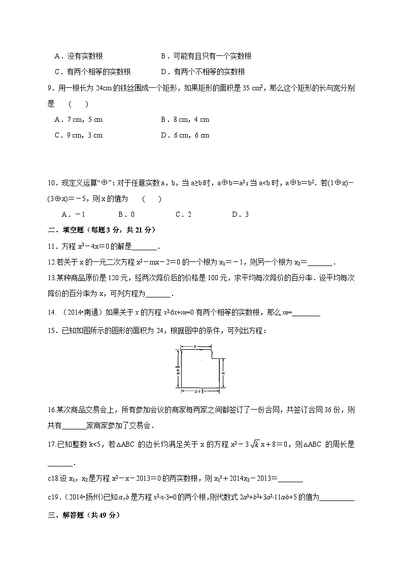2025-2026学年（苏科版）九年级数学上学期第1章《一元二次方程》单元测试卷（附答案）第2页