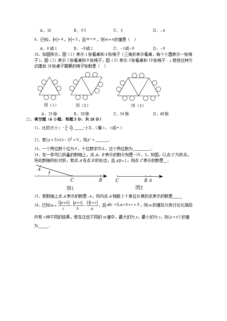 人教版2025—2026学年七年级上册数学期中考试培优试卷（测试范围：第一章到第四章）第2页