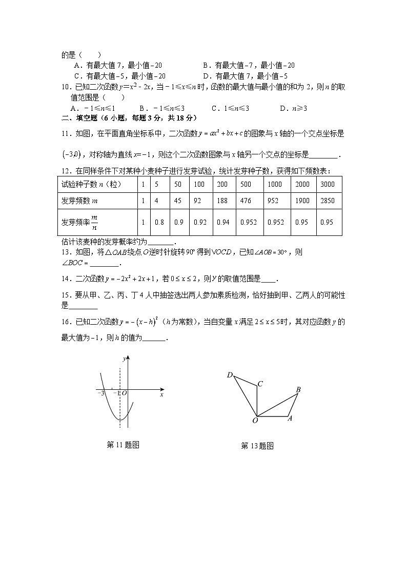 浙教版2025—2026学年九年级上册数学期中考试调研检测试卷第2页