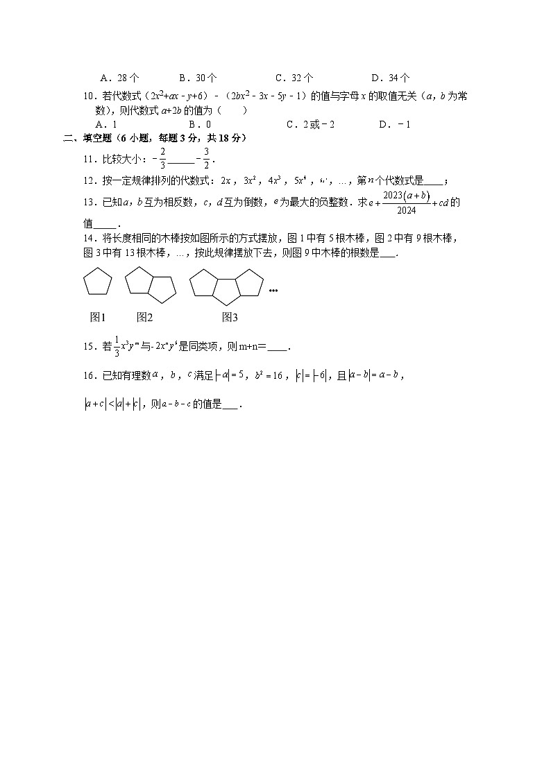 华东师大版2025—2026学年七年级上册数学期中考试复习卷第2页