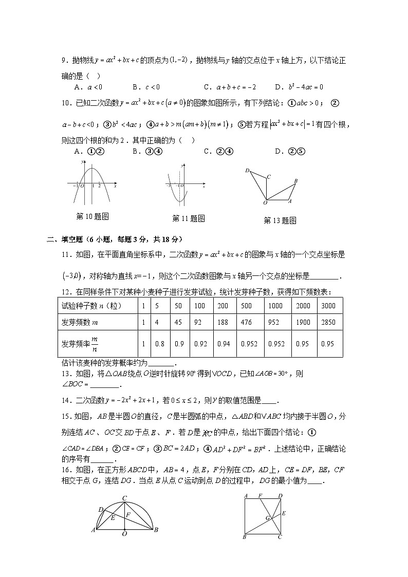浙教版2025—2026学年九年级上册数学期中考试强化提分试卷第2页
