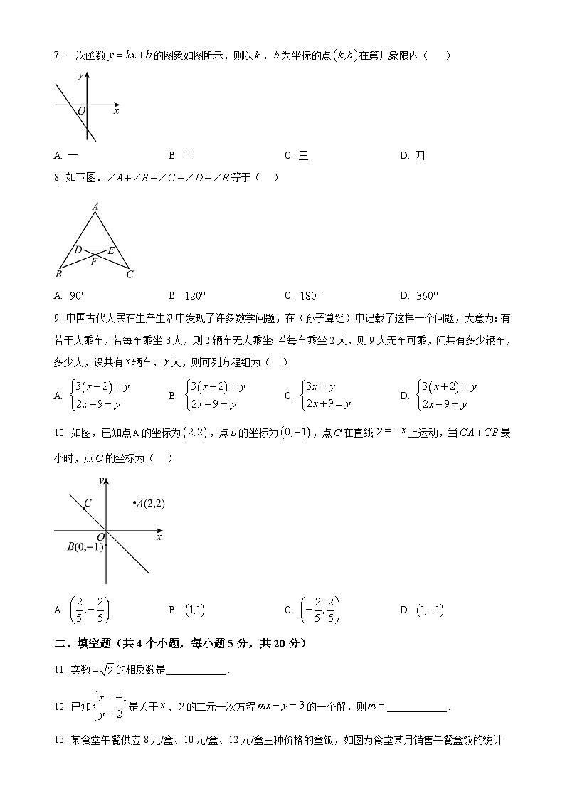 安徽省宿州市萧县十三校联考八年级上学期期末考试数学试卷（原卷版）-A4第2页