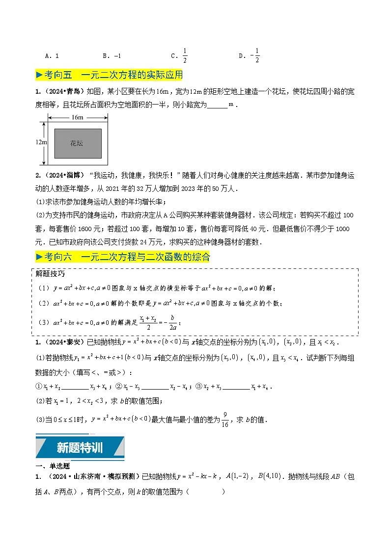 专题06 一元二次方程（原卷版） 第3页