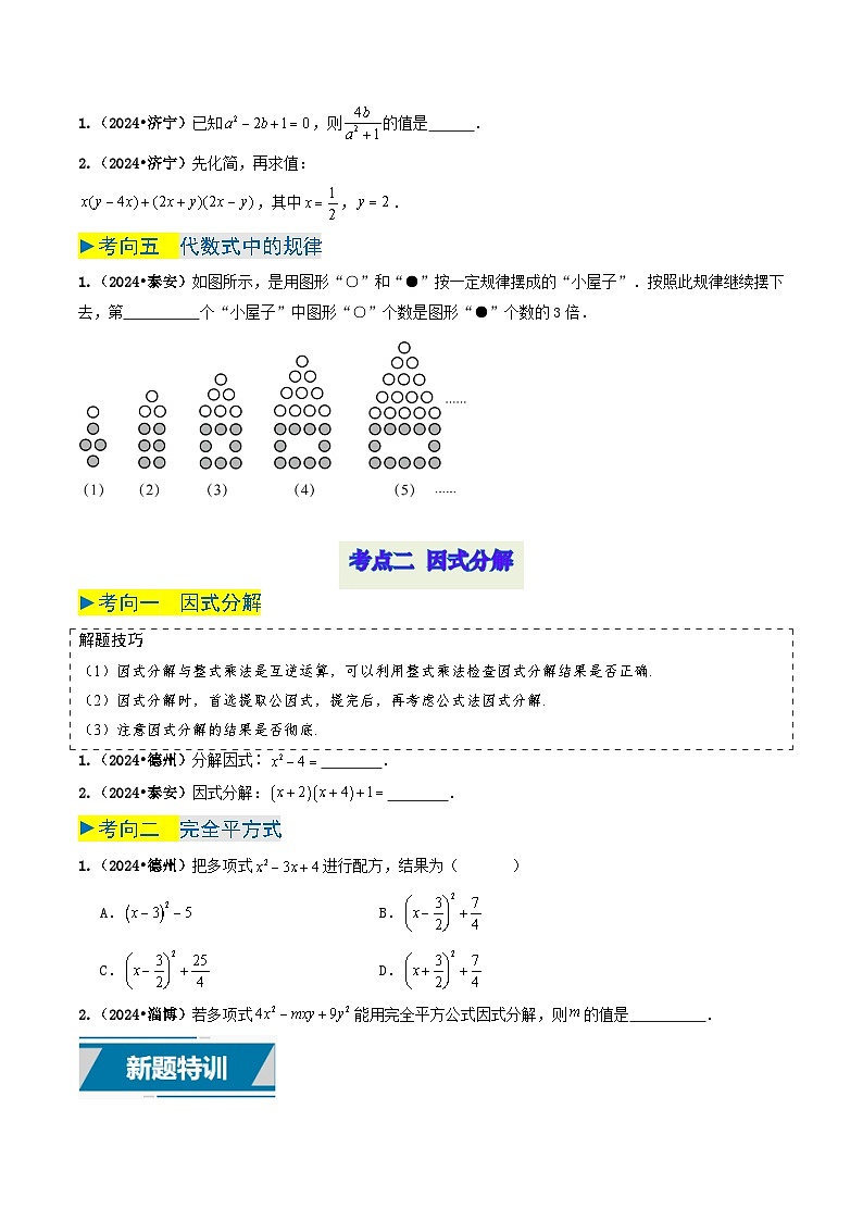 专题02 整式及因式分解（原卷版） 第3页