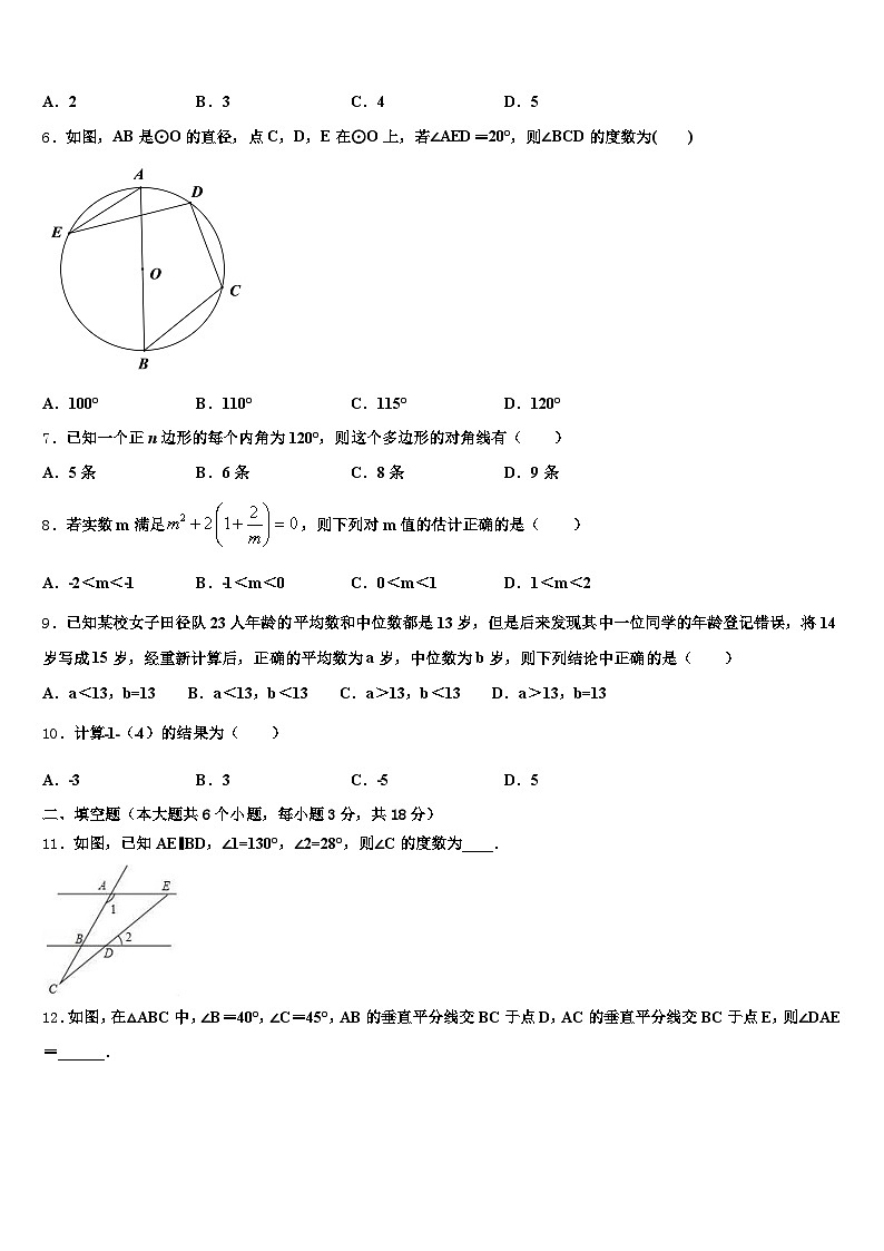 肥东县2024-2025学年中考数学适应性模拟试题含解析第2页