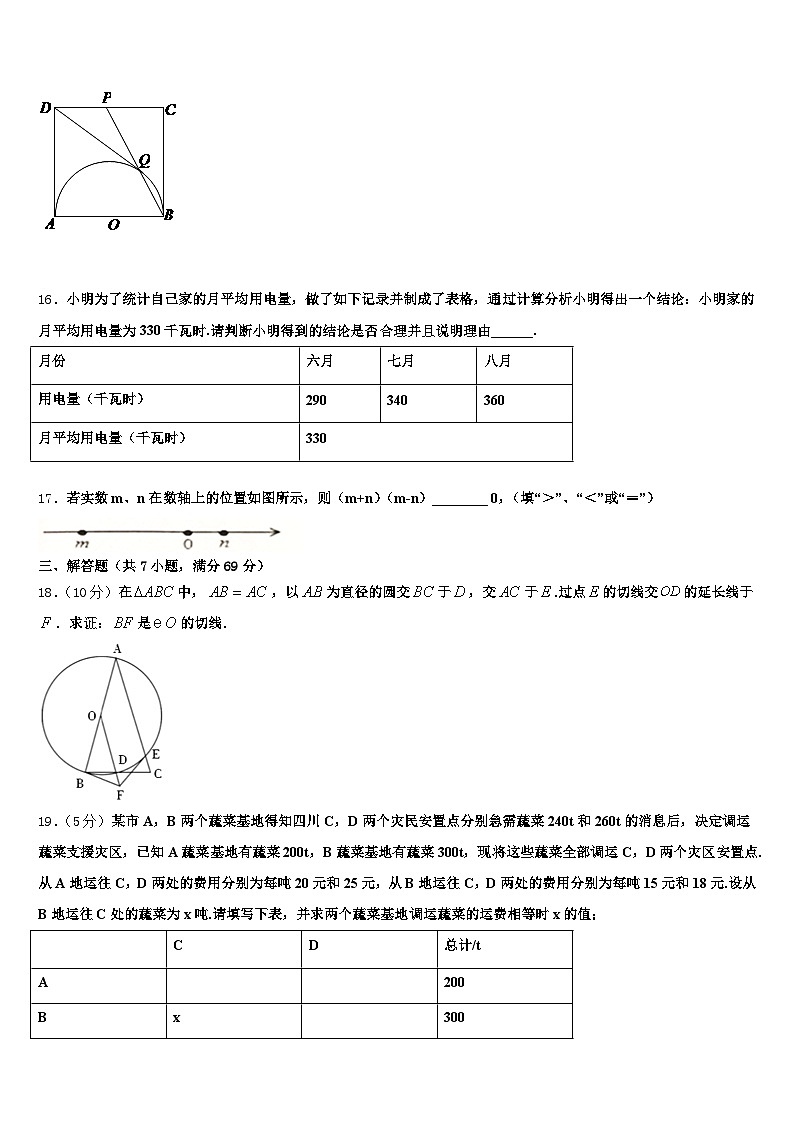 成都市2025年中考数学模试卷含解析第3页