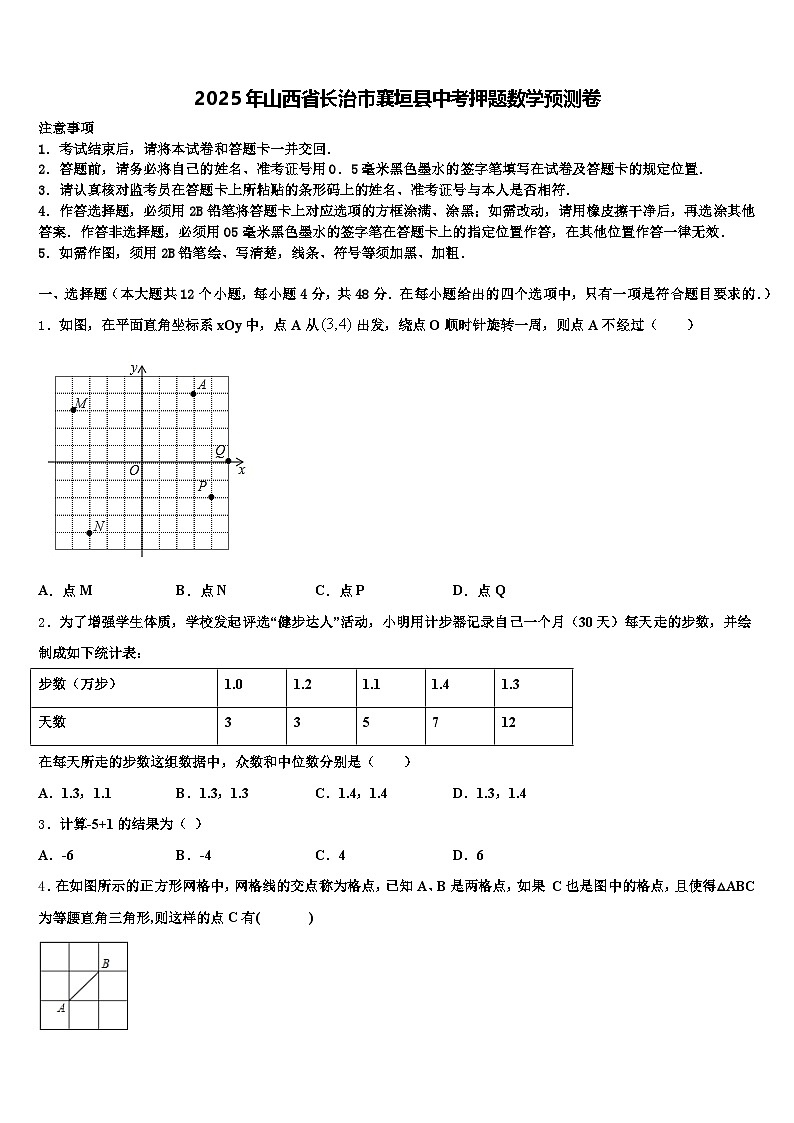 2025年山西省长治市襄垣县中考押题数学预测卷含解析第1页