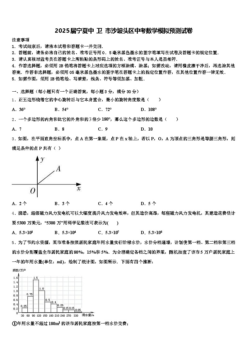 2025届宁夏中 卫 市沙坡头区中考数学模拟预测试卷含解析第1页