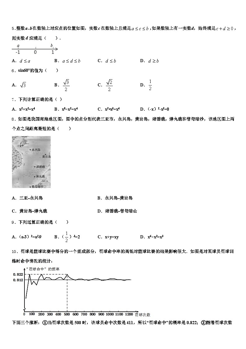 甘肃省武威市古浪县2025年中考数学最后一模试卷含解析第2页