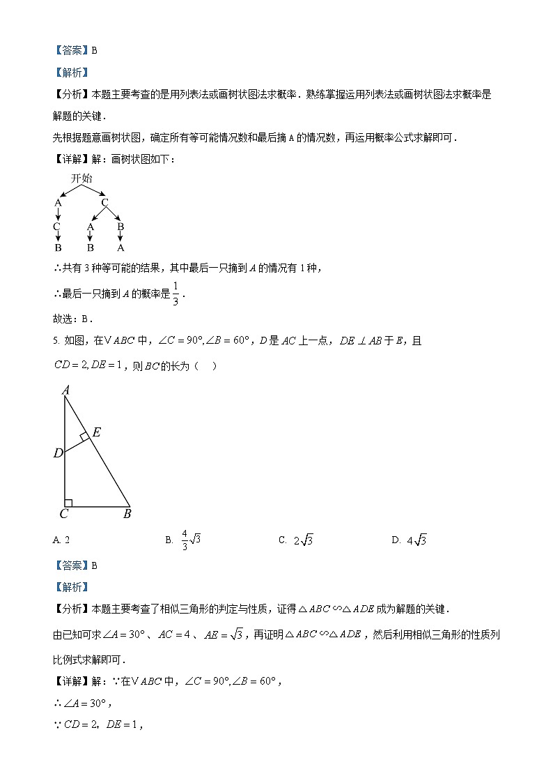 2025年安徽省宿州市萧县萧县城北初级中学中考模拟预测数学试题（解析版）-A4第3页