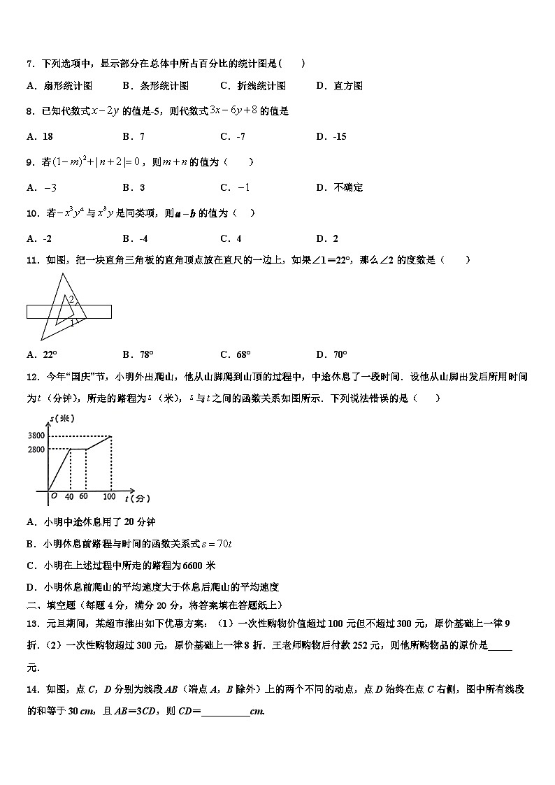 2026届安徽省蚌埠局属学校七年级数学第一学期期末统考模拟试题含解析第2页