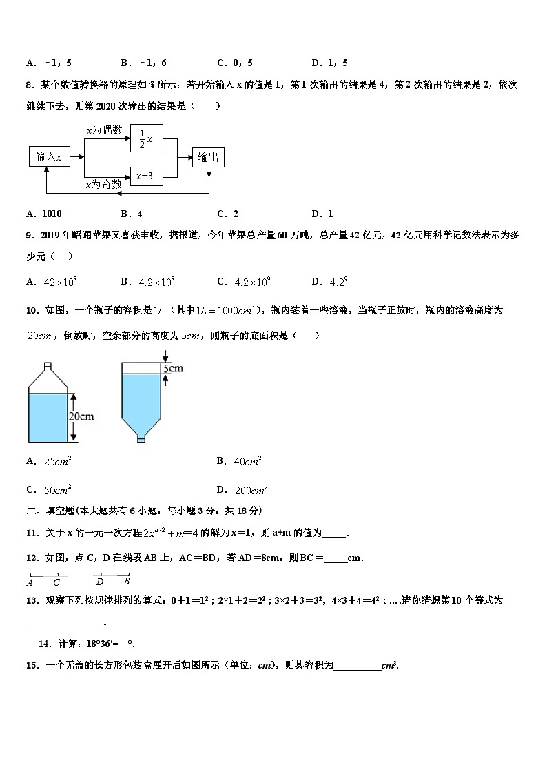 2026届安徽阜阳市七年级数学第一学期期末综合测试试题含解析第2页