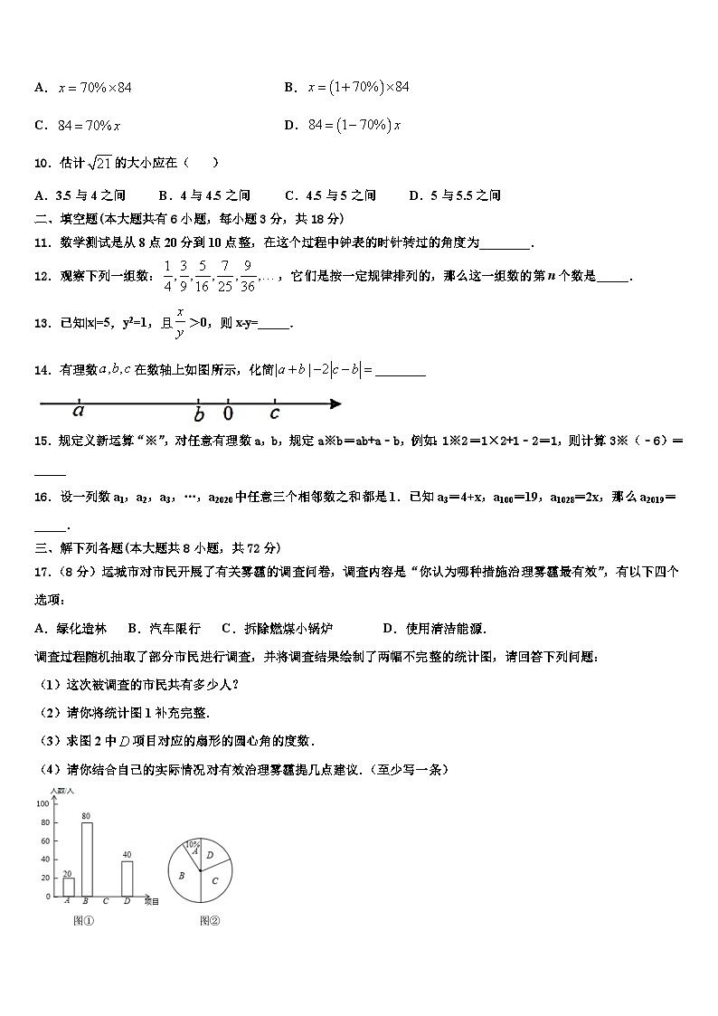 2026届安徽省合肥市包河区数学七上期末统考模拟试题含解析第2页