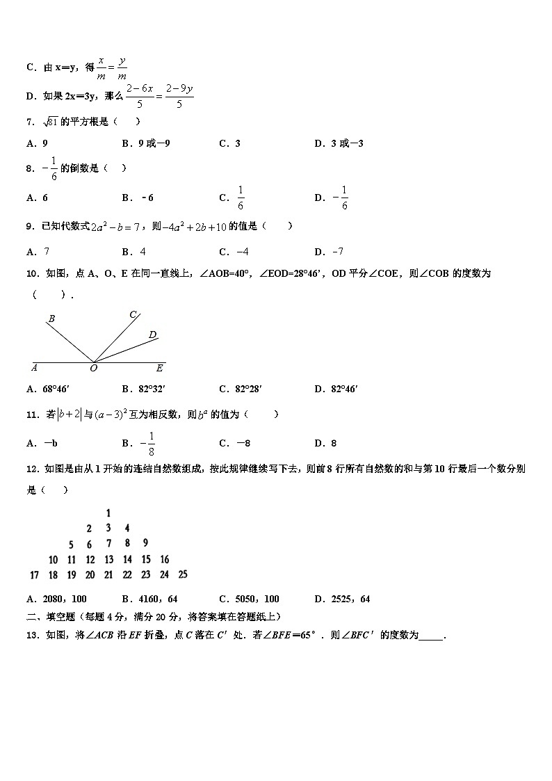 2026届安徽省涡阳县数学七年级第一学期期末质量检测试题含解析第2页