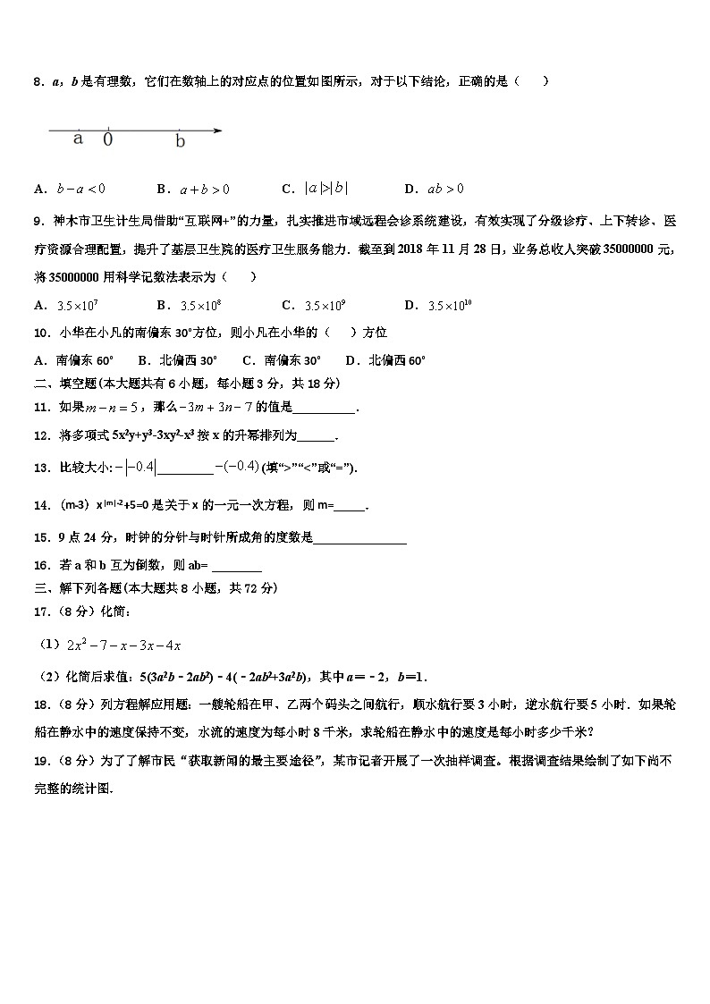 2026届北京101中学数学七上期末综合测试模拟试题含解析第2页