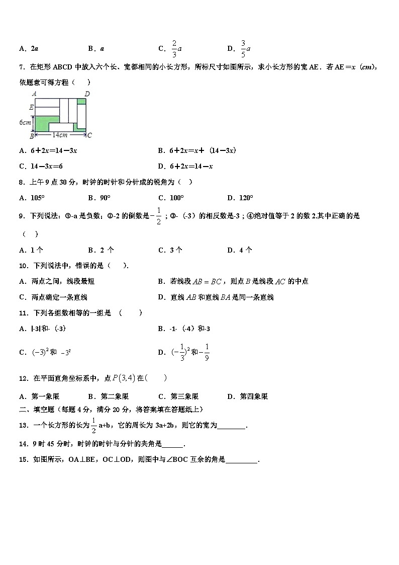 2026届北京十一中学分校七年级数学第一学期期末学业质量监测试题含解析第2页