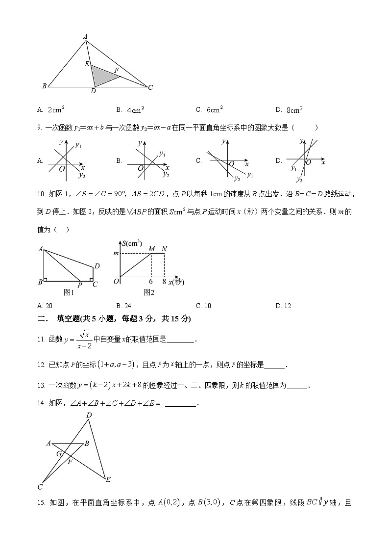 安徽省合肥市第四十五中学芙蓉分校　八年级上学期数学期中试卷（原卷版）-A4第2页