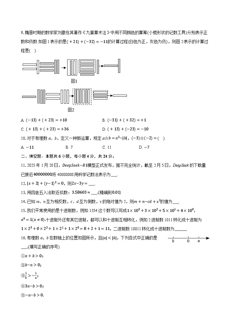 2025-2026学年广东省广州市天河区部分学校七年级（上）期中数学试卷第2页