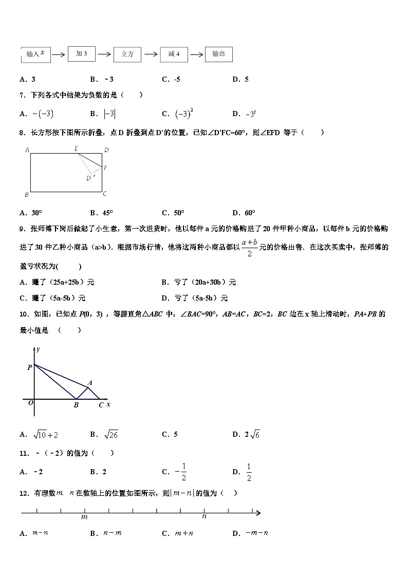 2026届北京西城区北京八中学七年级数学第一学期期末统考试题含解析第2页