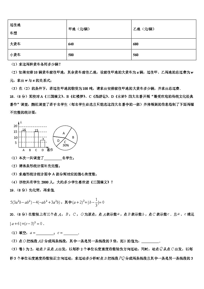 2026届福建省福安市环城区片区七年级数学第一学期期末达标检测模拟试题含解析第3页
