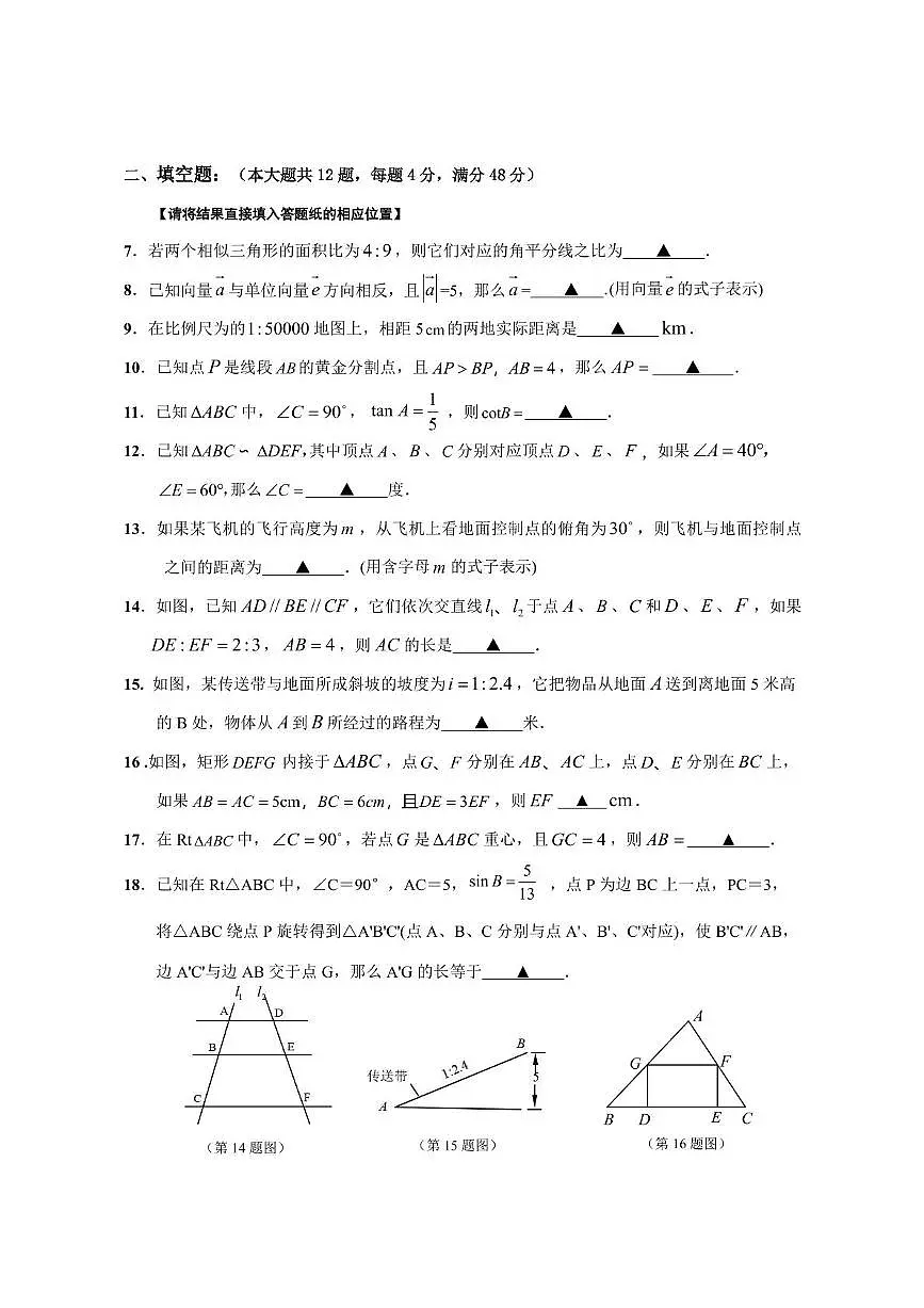 上海市崇明区九校（五四制）2025-2026学年九年级上学期期中联考数学试题第2页