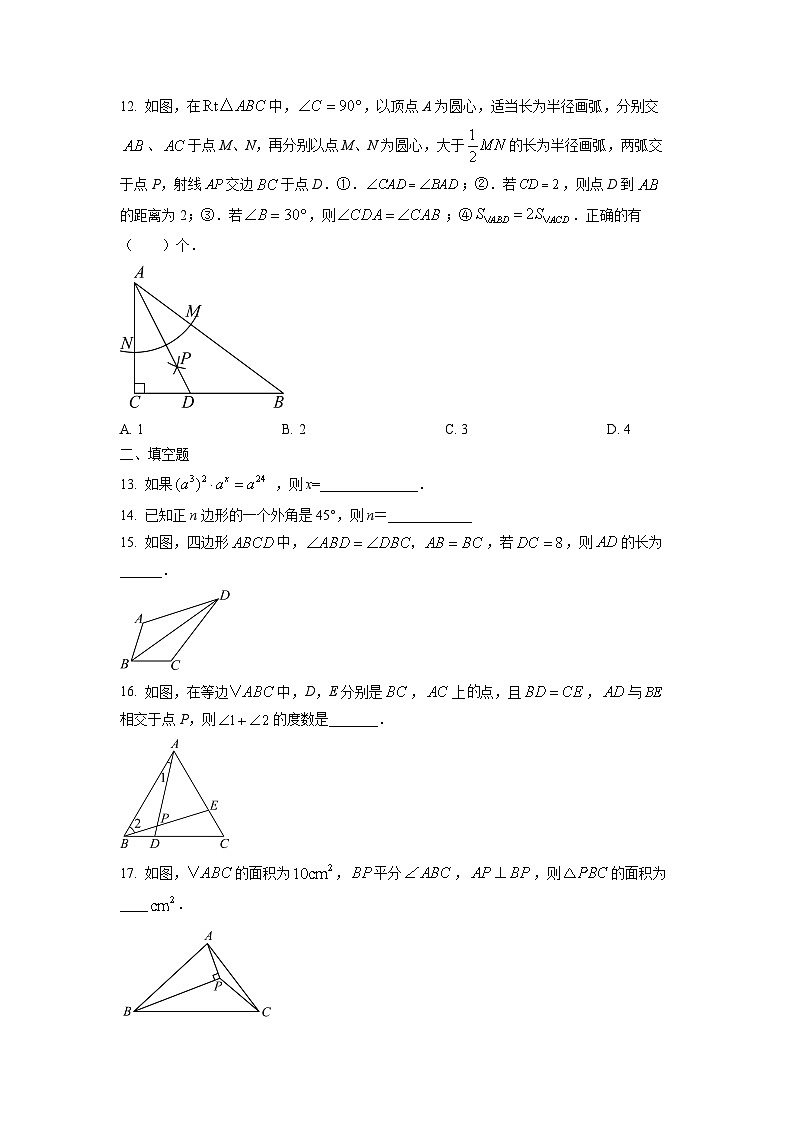 河北省保定市徐水区2024-2025学年八年级上学期期中考试数学试卷（学生版）第3页