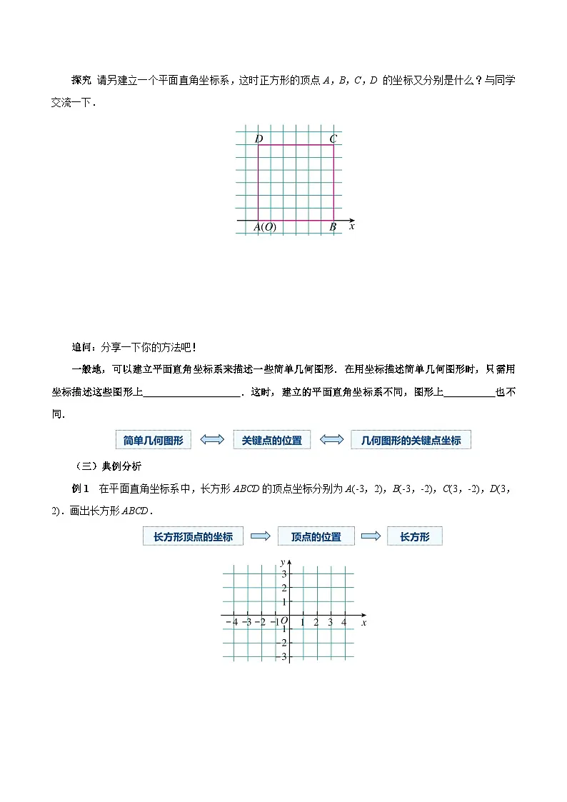 人教版2024初中数学七下9-1-2 用坐标描述简单几何图形（导学案）第2页