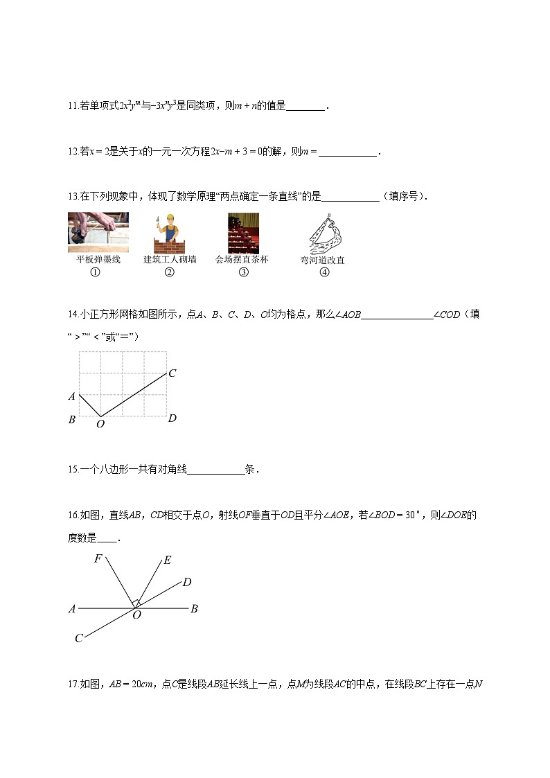 2025_2026学年江苏省连云港市东海县七年级上册期末学业水平质量监测数学检测试题-含解析第3页