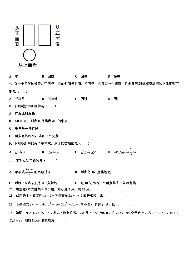 2026届福建省泉州市泉港一中学数学七上期末调研试题含解析第2页