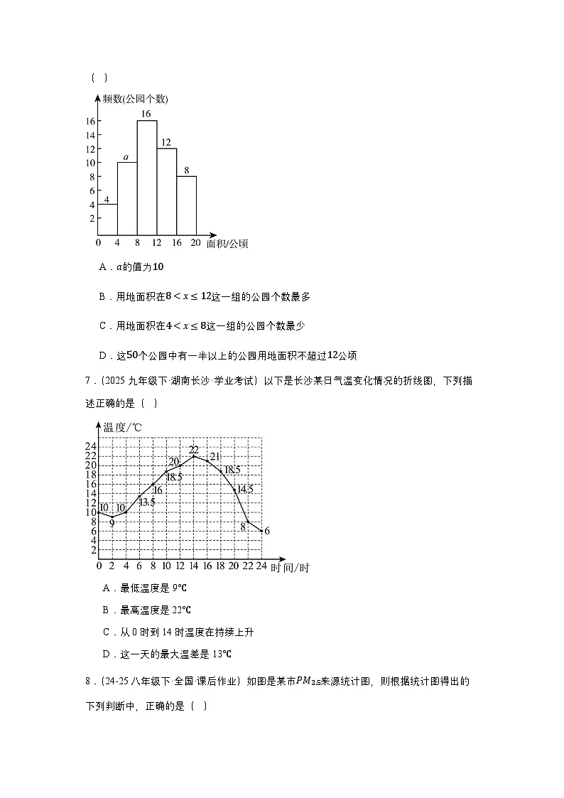 人教版2024初中数学七下第十二章 数据的收集、整理与描述 单元测试题（无答案）第2页