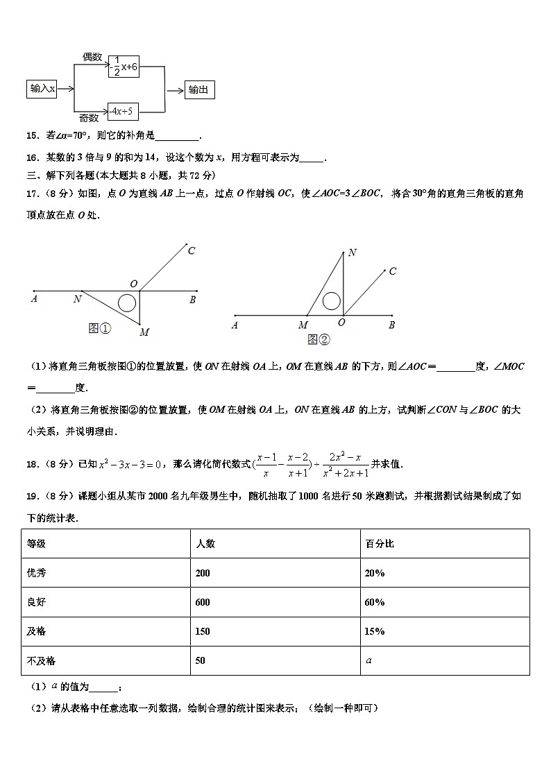 2026届甘肃省平凉市崆峒区数学七年级第一学期期末检测模拟试题含解析第3页