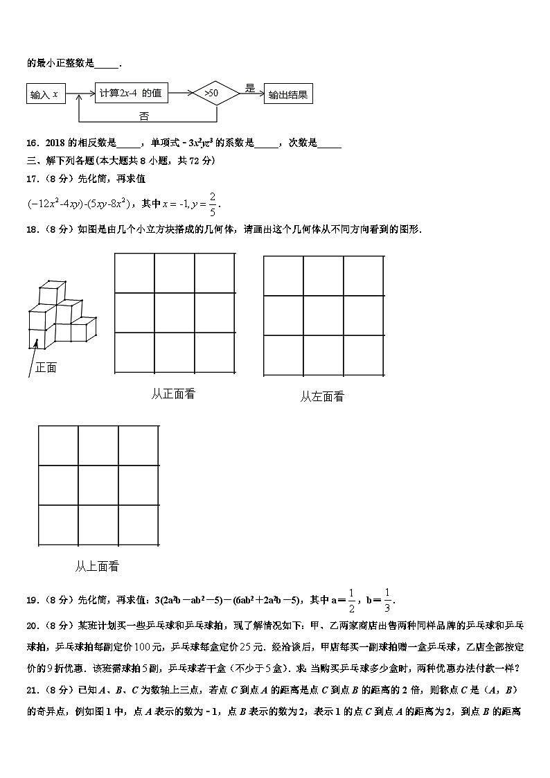 2026届甘肃省武威市民勤六中学数学七上期末学业质量监测模拟试题含解析第3页